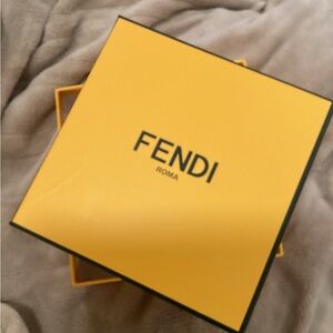 Fendi Yellow and White Gift Box 7”X7”